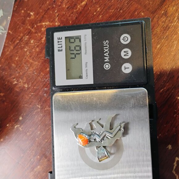 Unisex Southwest Native Style Bear Pendant Orange Spiny Oyster Sterling Silver - Picture 6 of 6